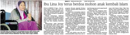 Ibu Lina Joy terus berdoa