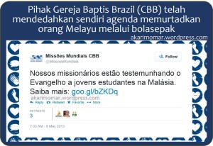 Tweet Gereja Brazil Murtad anak Melayu